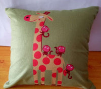 HKM-996563 Cartoon Design Linen Pillow Cover with Polyester Fiber Filling - 45x45cm