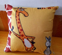 HKM-996563 Cartoon Design Linen Pillow Cover with Polyester Fiber Filling - 45x45cm