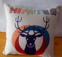 HKM-996563 Cartoon Design Linen Pillow Cover with Polyester Fiber Filling - 45x45cm