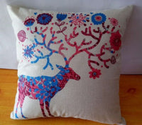 HKM-996563 Cartoon Design Linen Pillow Cover with Polyester Fiber Filling - 45x45cm