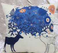 HKM-996563 Cartoon Design Linen Pillow Cover with Polyester Fiber Filling - 45x45cm