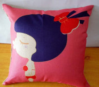 HKM-996563 Cartoon Design Linen Pillow Cover with Polyester Fiber Filling - 45x45cm