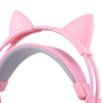 HKM-996563 USB 7.1 Virtual Surround Sound Gaming Headset with LED Cat Ears and Omnidirectional Microphone