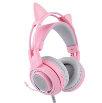 HKM-996563 USB 7.1 Virtual Surround Sound Gaming Headset with LED Cat Ears and Omnidirectional Microphone