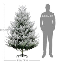 HKM-996627 6 Foot Artificial Christmas Tree with 795 Realistic Branches and Steel Base, Easy Assembly, Green Color