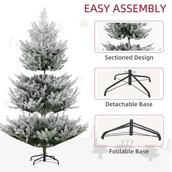 HKM-996627 6 Foot Artificial Christmas Tree with 795 Realistic Branches and Steel Base, Easy Assembly, Green Color