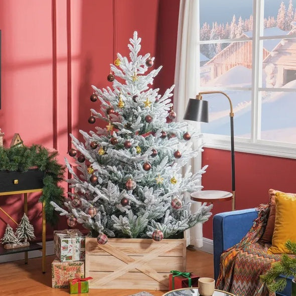 HKM-996627 6 Foot Artificial Christmas Tree with 795 Realistic Branches and Steel Base, Easy Assembly, Green Color