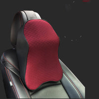 HKM-996627 Memory Foam Car Neck and Lumbar Pillow - Black, Red, Coffee, Creamy White, Khaki, Grey
