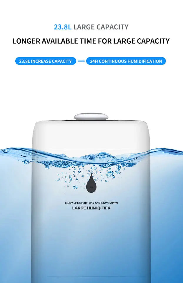 KTX-996691 23.8L Industrial Evaporative Humidifier with Ultrasonic Air Disinfection Technology