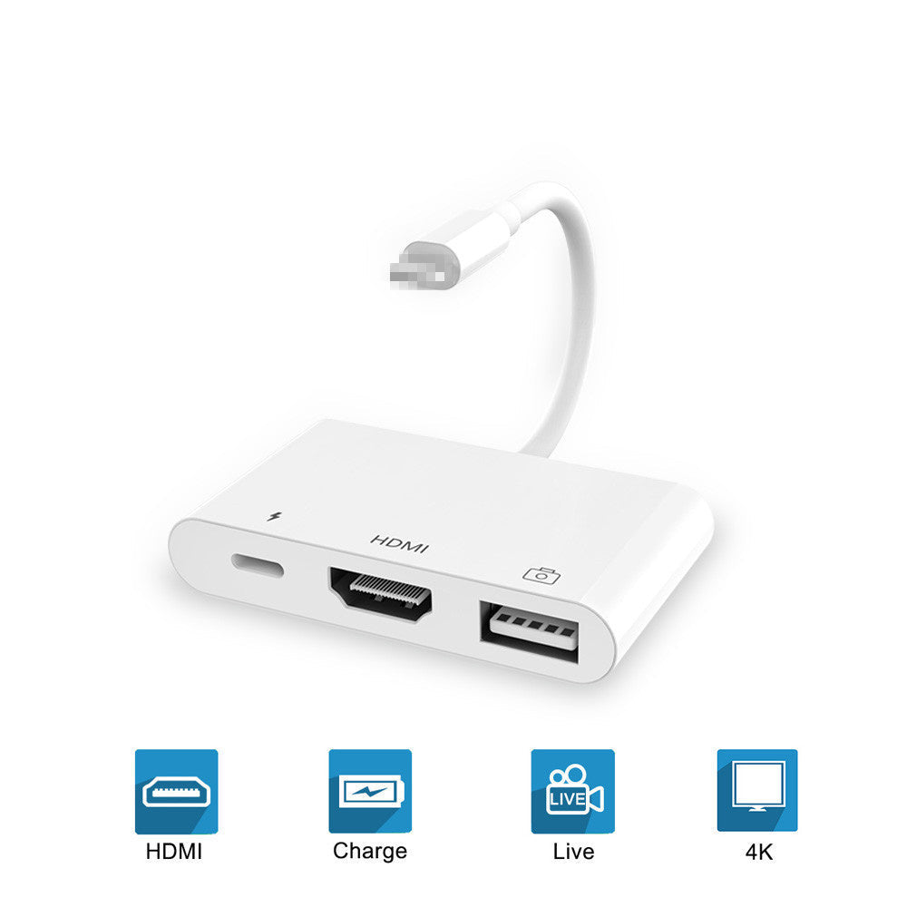 HKM-996691 3-in-1 HDMI Adapter Cable - Plug and Play, No Power Supply Needed, Copper Core