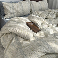 HKM-996819 Floral Cotton Summer Bedding Set - 4-Piece Quilt Cover and Pillowcase Collection