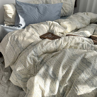 HKM-996819 Floral Cotton Summer Bedding Set - 4-Piece Quilt Cover and Pillowcase Collection
