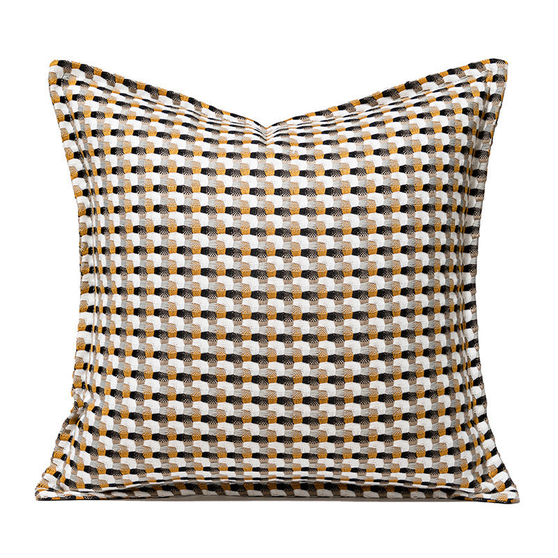 HKM-996819 Scandinavian Woven Leather Pillow Covers for Living Room, 45x45CM