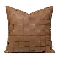 HKM-996819 Scandinavian Woven Leather Pillow Covers for Living Room, 45x45CM