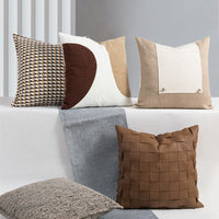 HKM-996819 Scandinavian Woven Leather Pillow Covers for Living Room, 45x45CM