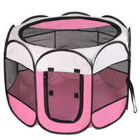 HKM-997011 Portable Foldable Pet Tent Exercise Pen with Removable Water-Resistant Zippered Top for Indoor and Outdoor Use