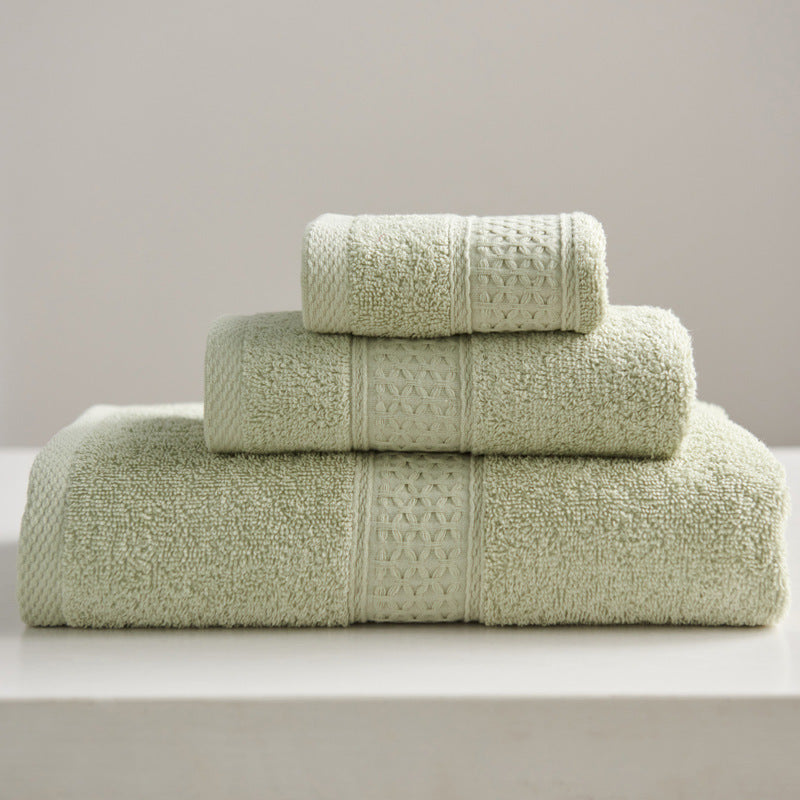 HKM-997075 Minimalist Cotton Towel Set - Square Towel, Hand Towel, Bath Towel, Soft and Absorbent