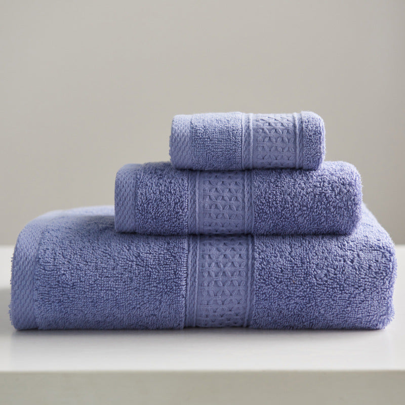 HKM-997075 Minimalist Cotton Towel Set - Square Towel, Hand Towel, Bath Towel, Soft and Absorbent