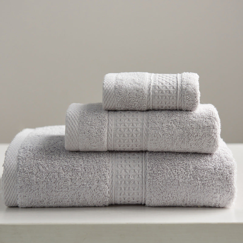 HKM-997075 Minimalist Cotton Towel Set - Square Towel, Hand Towel, Bath Towel, Soft and Absorbent