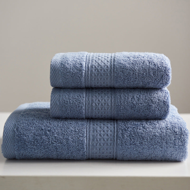 HKM-997075 Minimalist Cotton Towel Set - Square Towel, Hand Towel, Bath Towel, Soft and Absorbent