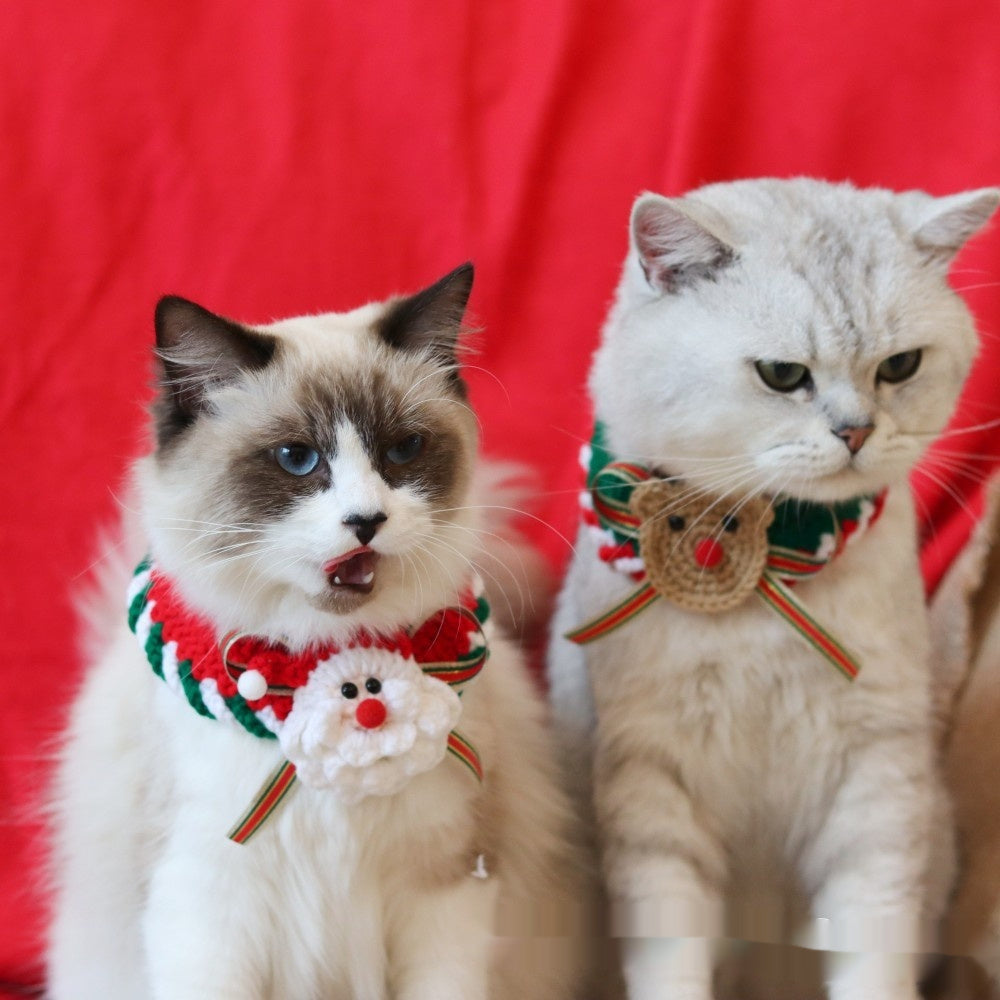 HKM-997203 Christmas Scarf Knitted Pet Scarf Clothes