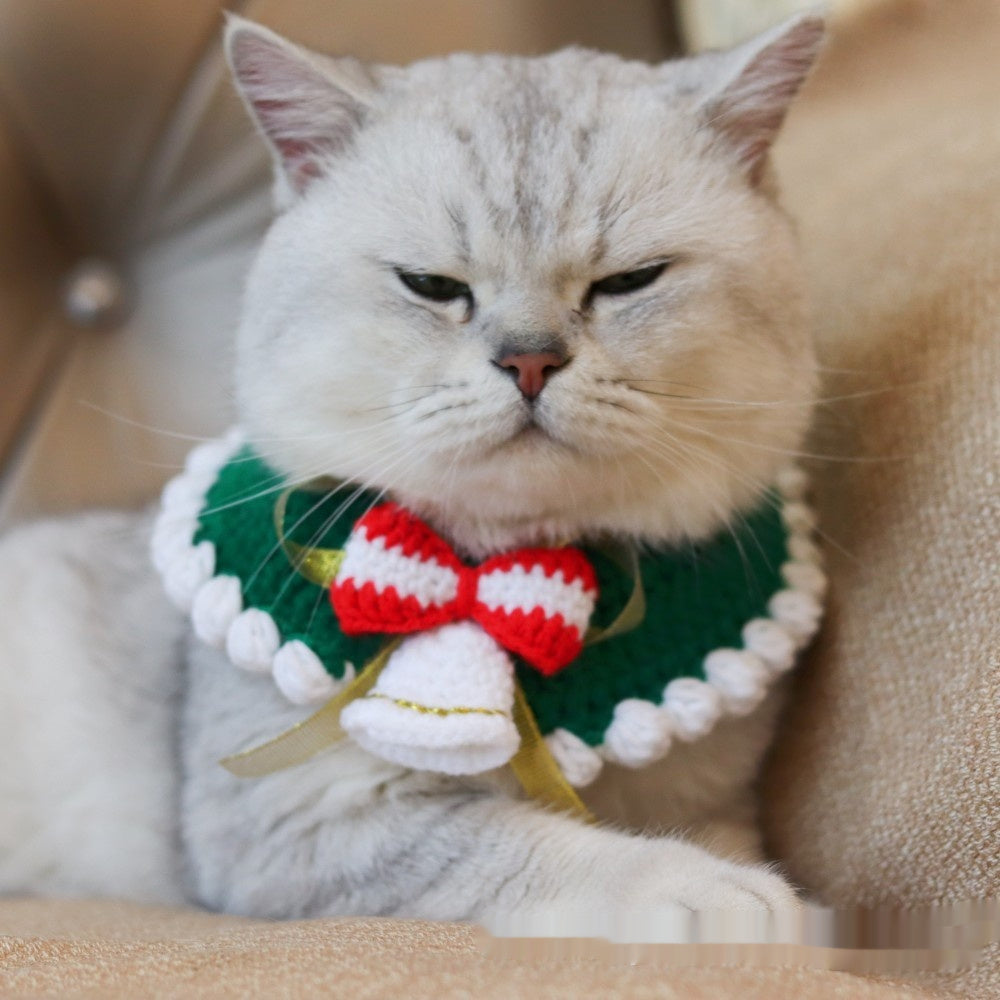 HKM-997203 Christmas Scarf Knitted Pet Scarf Clothes