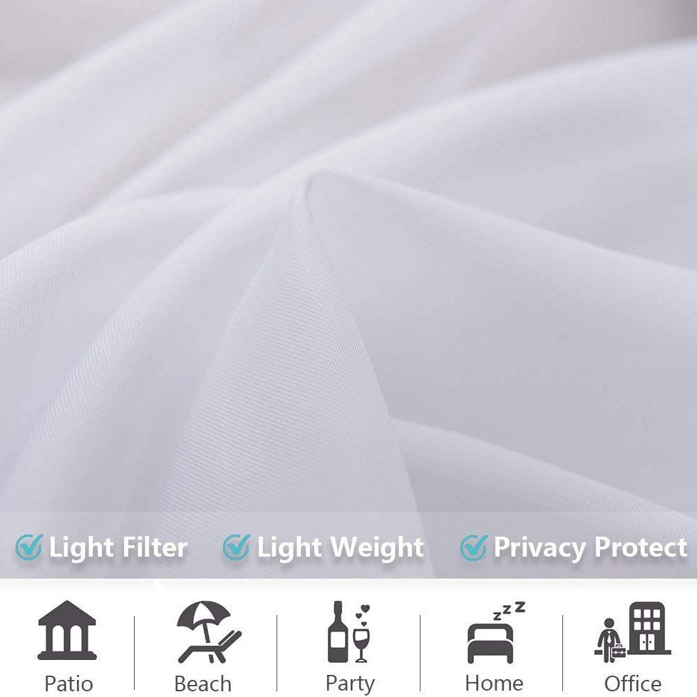 HKM-997203 Waterproof White Mesh Outdoor Door Curtain for Pavilion, Balcony, and Terrace - W52xL84 (132x213cm)
