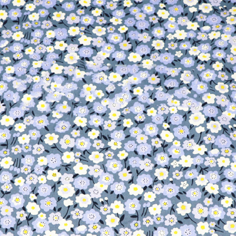 HKM-997331 Floral Cotton Twill Fabric for Dresses, Shirts, Bedding, and Home Decor - 100% Cotton, 160cm Wide