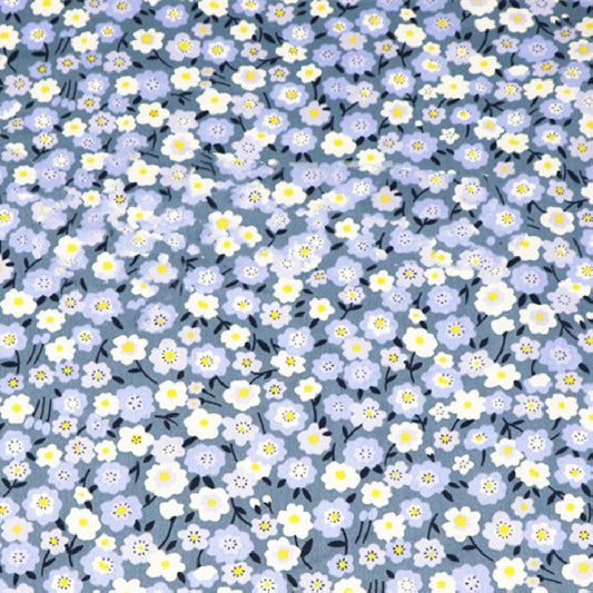 HKM-997331 Floral Cotton Twill Fabric for Dresses, Shirts, Bedding, and Home Decor - 100% Cotton, 160cm Wide