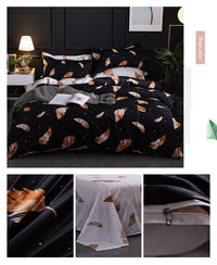 HKM-997331 Modern Aloe Cotton Four-Piece Sheet Set for 1.5m Beds in Various Patterns