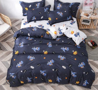 HKM-997331 Modern Aloe Cotton Four-Piece Sheet Set for 1.5m Beds in Various Patterns