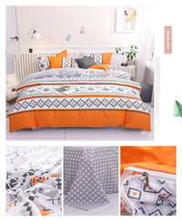 HKM-997331 Modern Aloe Cotton Four-Piece Sheet Set for 1.5m Beds in Various Patterns