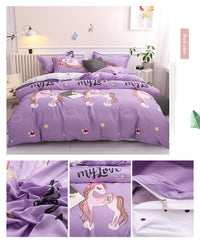 HKM-997331 Modern Aloe Cotton Four-Piece Sheet Set for 1.5m Beds in Various Patterns