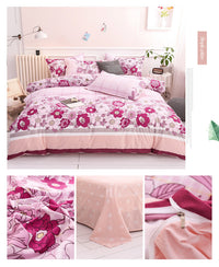 HKM-997331 Modern Aloe Cotton Four-Piece Sheet Set for 1.5m Beds in Various Patterns