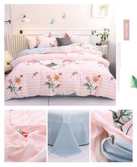 HKM-997331 Modern Aloe Cotton Four-Piece Sheet Set for 1.5m Beds in Various Patterns