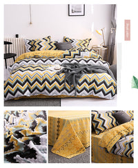 HKM-997331 Modern Aloe Cotton Four-Piece Sheet Set for 1.5m Beds in Various Patterns