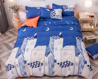 HKM-997331 Modern Aloe Cotton Four-Piece Sheet Set for 1.5m Beds in Various Patterns