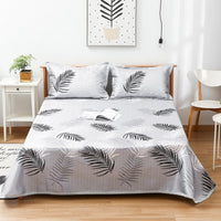 HKM-997331 Three-Piece Washable Ice Silk Bedding Mat Set - Modern Floral Design for 1.5m, 1.8m, and 2.0m Beds