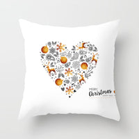 HKM-997459 Christmas Santa Cartoon Digital Printed Sofa Pillow Cover - 45x45 cm Polyester Peach Skin Cushion