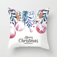 HKM-997459 Christmas Santa Cartoon Digital Printed Sofa Pillow Cover - 45x45 cm Polyester Peach Skin Cushion