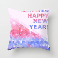 HKM-997459 Christmas Santa Cartoon Digital Printed Sofa Pillow Cover - 45x45 cm Polyester Peach Skin Cushion