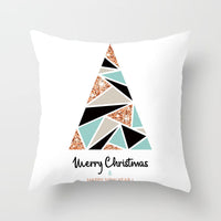 HKM-997459 Christmas Santa Cartoon Digital Printed Sofa Pillow Cover - 45x45 cm Polyester Peach Skin Cushion