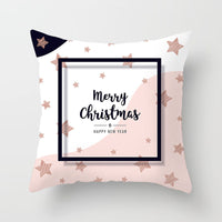 HKM-997459 Christmas Santa Cartoon Digital Printed Sofa Pillow Cover - 45x45 cm Polyester Peach Skin Cushion