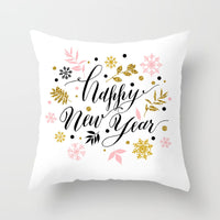 HKM-997459 Christmas Santa Cartoon Digital Printed Sofa Pillow Cover - 45x45 cm Polyester Peach Skin Cushion