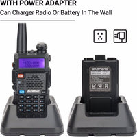 HKM-997523 Dual Set of UV-5R Walkie Talkies - 128 Channels, Dual-Band, High/Low Power Settings, Emergency Alert