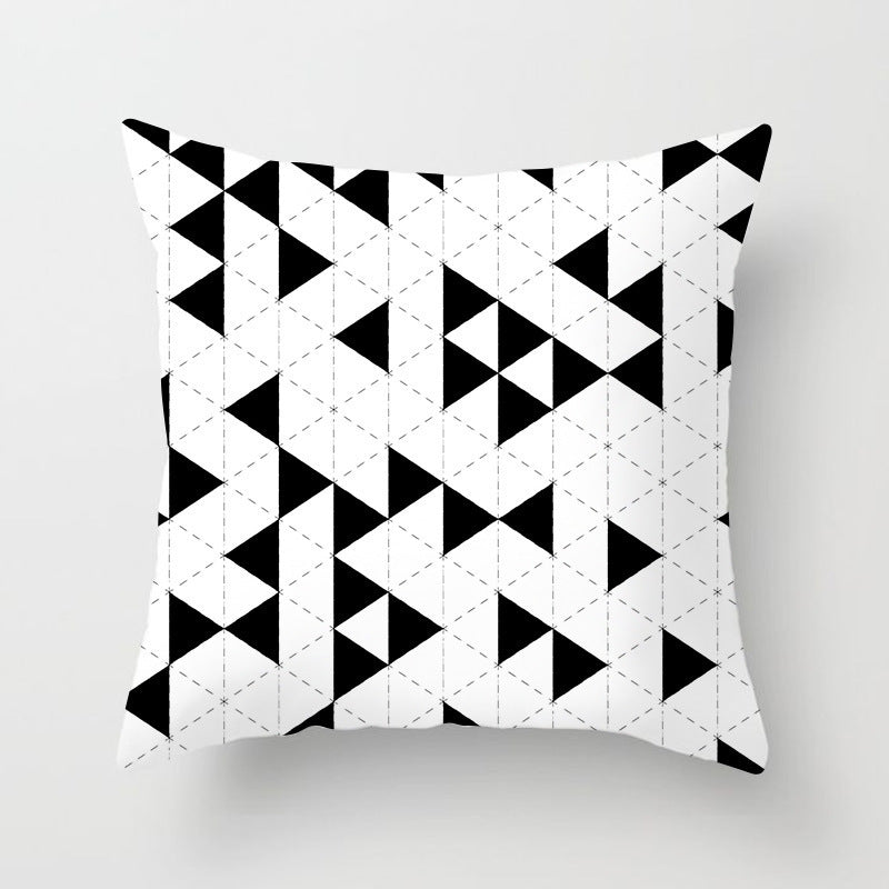 HKM-997779 Geometric Abstract Peach Skin Pillowcase for Living Room, Bedroom, and Study - 45x45cm