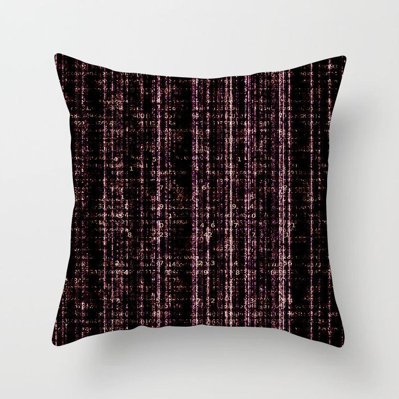 HKM-997779 Geometric Abstract Peach Skin Pillowcase for Living Room, Bedroom, and Study - 45x45cm