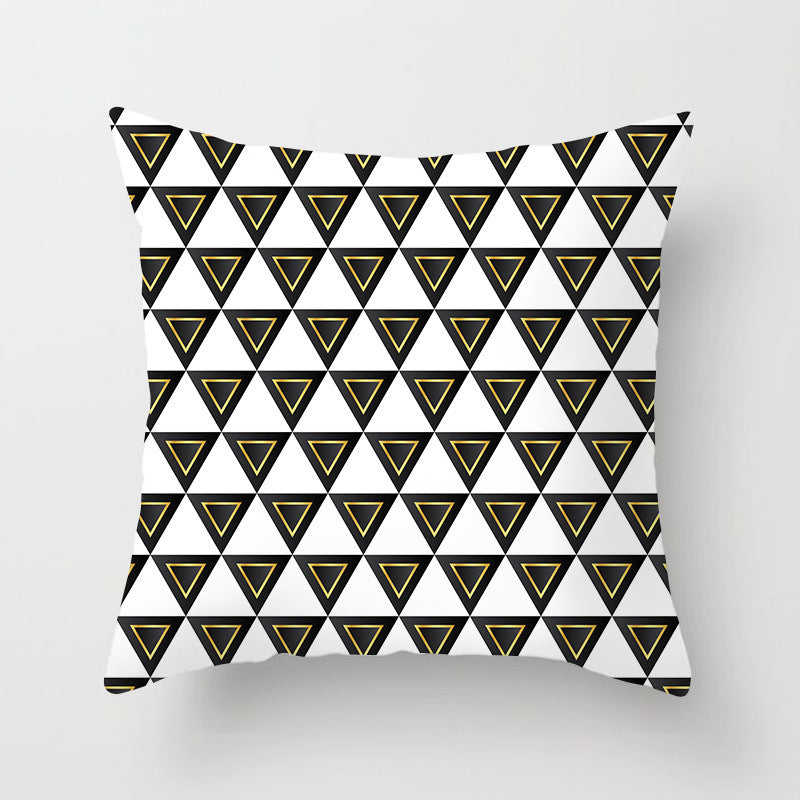 HKM-997779 Geometric Abstract Peach Skin Pillowcase for Living Room, Bedroom, and Study - 45x45cm