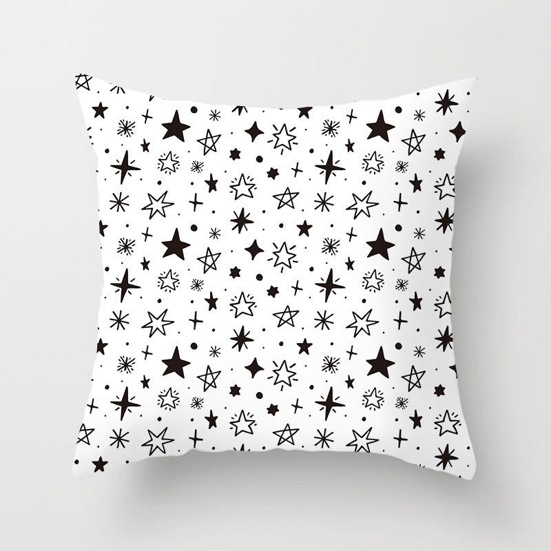 HKM-997779 Geometric Abstract Peach Skin Pillowcase for Living Room, Bedroom, and Study - 45x45cm