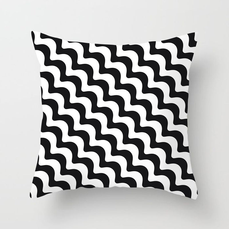HKM-997779 Geometric Abstract Peach Skin Pillowcase for Living Room, Bedroom, and Study - 45x45cm